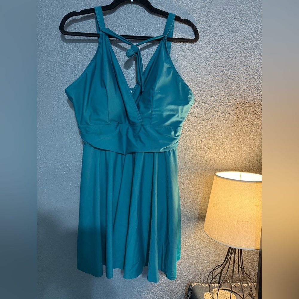 NWT BloomChic Teal Backless One Piece Swimsuit